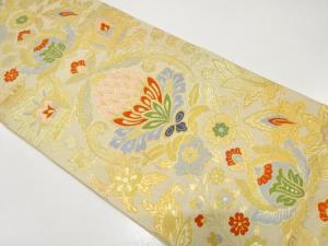 アンティーク　花更紗模様織り出し袋帯（材料）